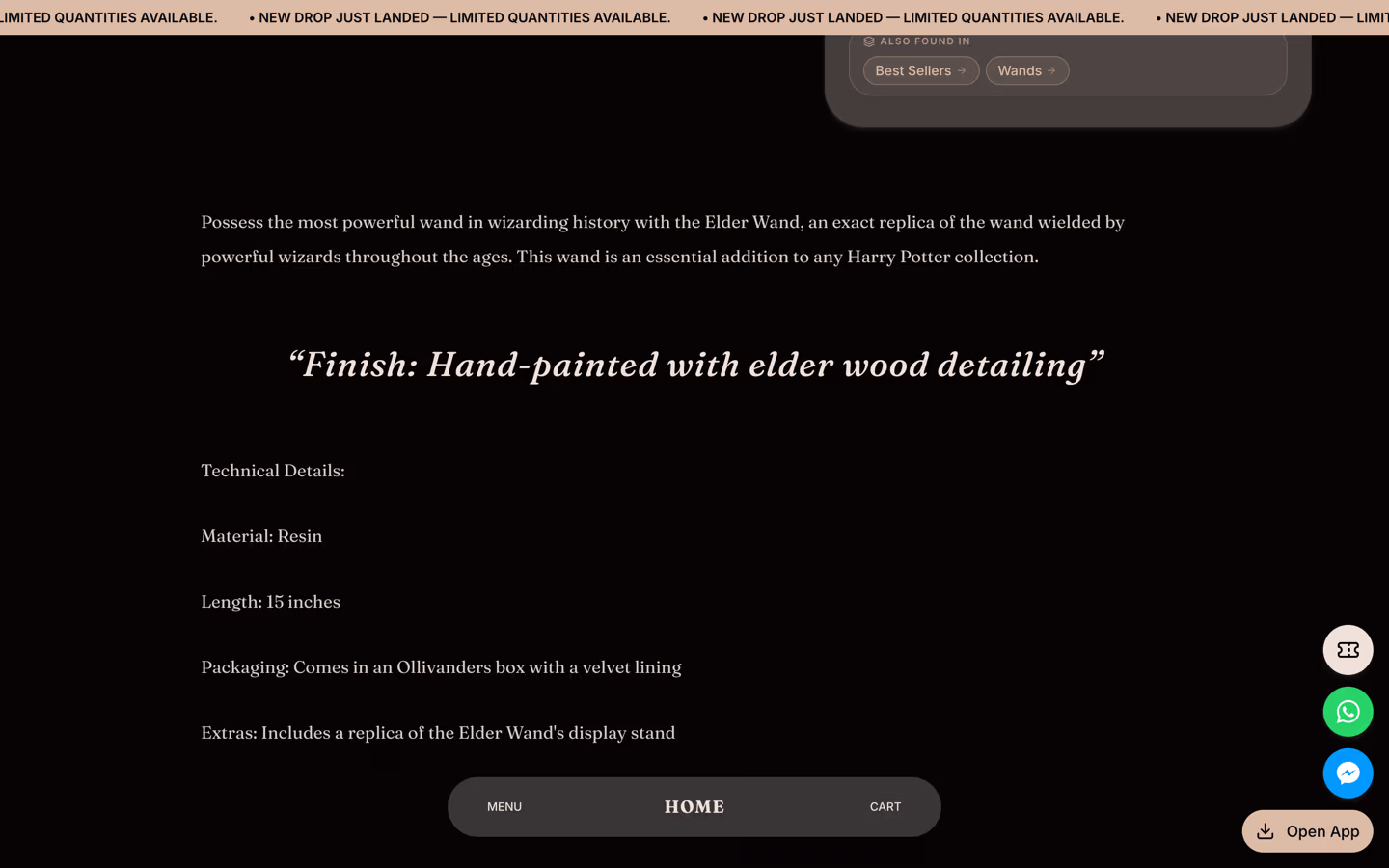 Storefront 003 product page scrolled — editorial prose, pull-quote, and you-may-also-like recommendations